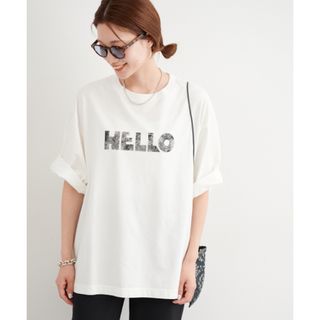 フレームワーク(FRAMeWORK)の新品未使用　度詰め天竺HELLO Tシャツ　(Tシャツ(半袖/袖なし))