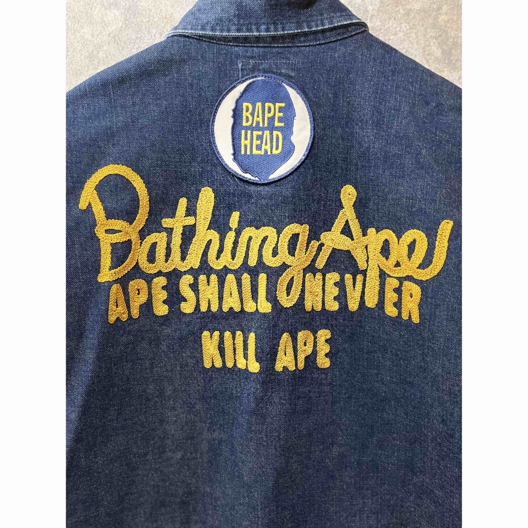 A BATHING APE アベイシングエイプ 刺繍 ワッペン デニムジャケット お