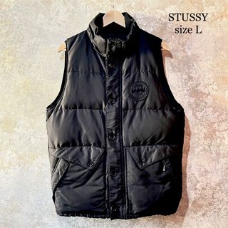 STUSSY ステューシー ダウンベスト ワッペン 黒 Sサイズ