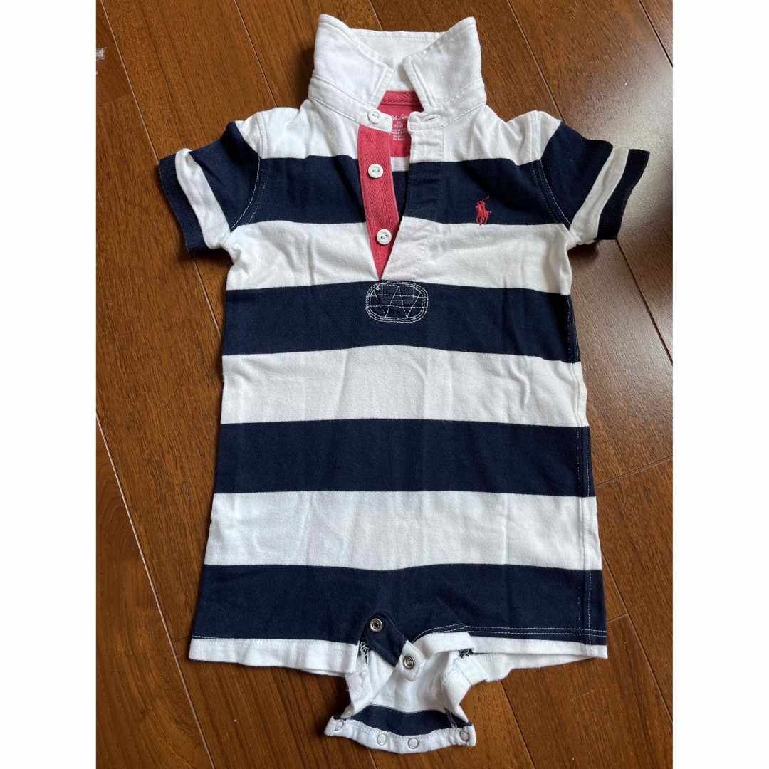 POLO RALPH LAUREN(ポロラルフローレン)のラルフローレン ベビー ボーダー ロンパース 75 男の子 キッズ/ベビー/マタニティのベビー服(~85cm)(ロンパース)の商品写真