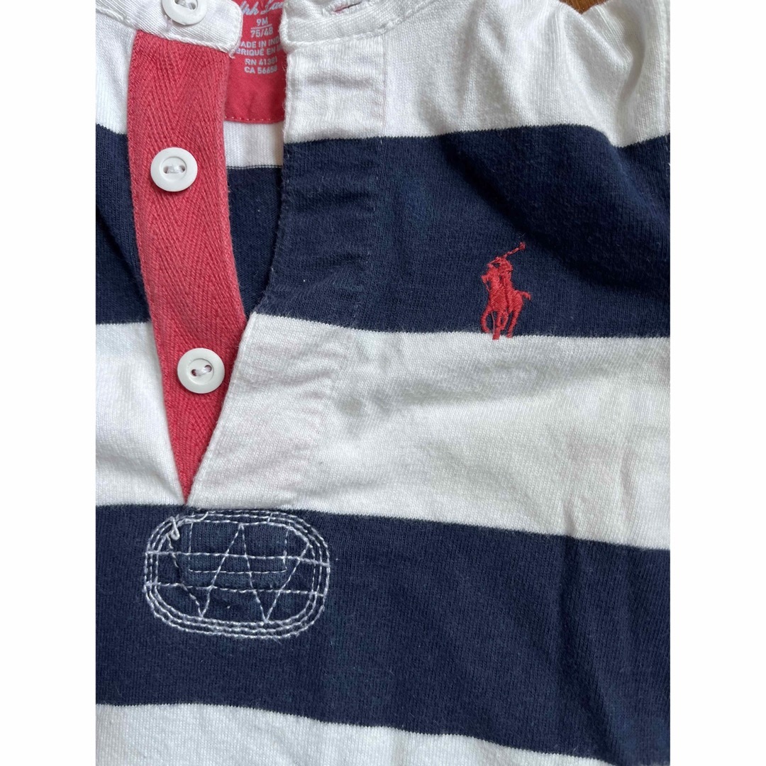 POLO RALPH LAUREN(ポロラルフローレン)のラルフローレン ベビー ボーダー ロンパース 75 男の子 キッズ/ベビー/マタニティのベビー服(~85cm)(ロンパース)の商品写真