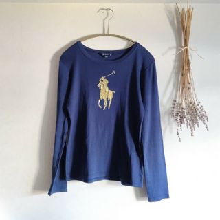 ラルフローレン(Ralph Lauren)のラルフローレン160ビッグポニー長袖Tシャツ*紺(Tシャツ/カットソー)