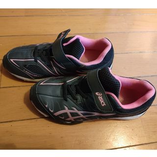 アシックス(asics)の子供用スニーカー　22.5cm ブラック/ピンク(スニーカー)