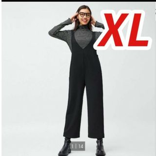 ジーユー(GU)のXL  ブラック　カットソーサロペットパンツ　新品　ユニクロ　ZARA H&M(サロペット/オーバーオール)