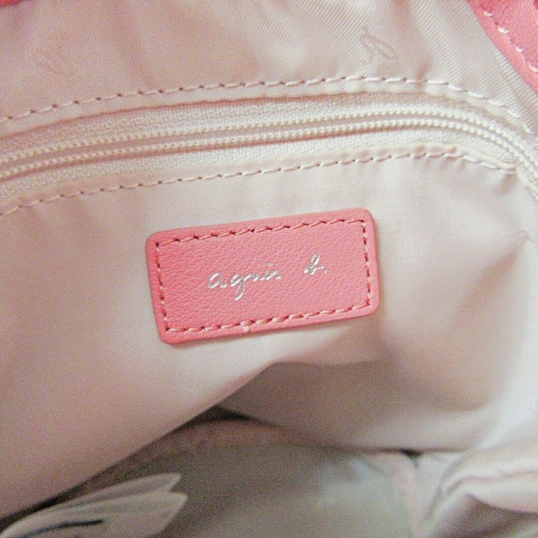 agnes b.(アニエスベー)のアニエスベー 巾着バッグ ポーチ ハンドバッグ ミニバッグ レザー ピンク レディースのバッグ(ハンドバッグ)の商品写真
