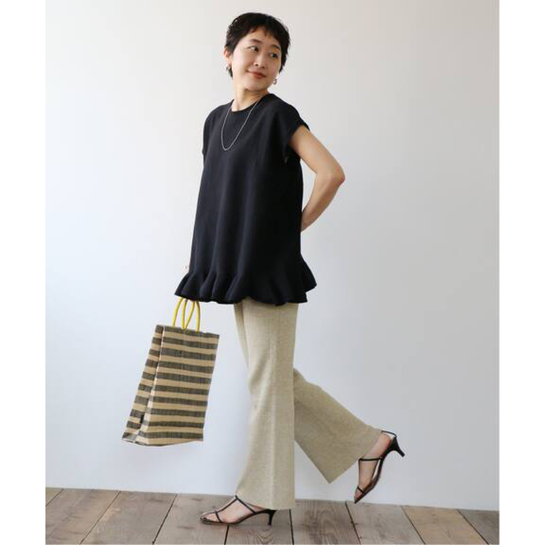 IENA - 【新品未使用】IENA コットンストレッチ 裾ラッフルプル