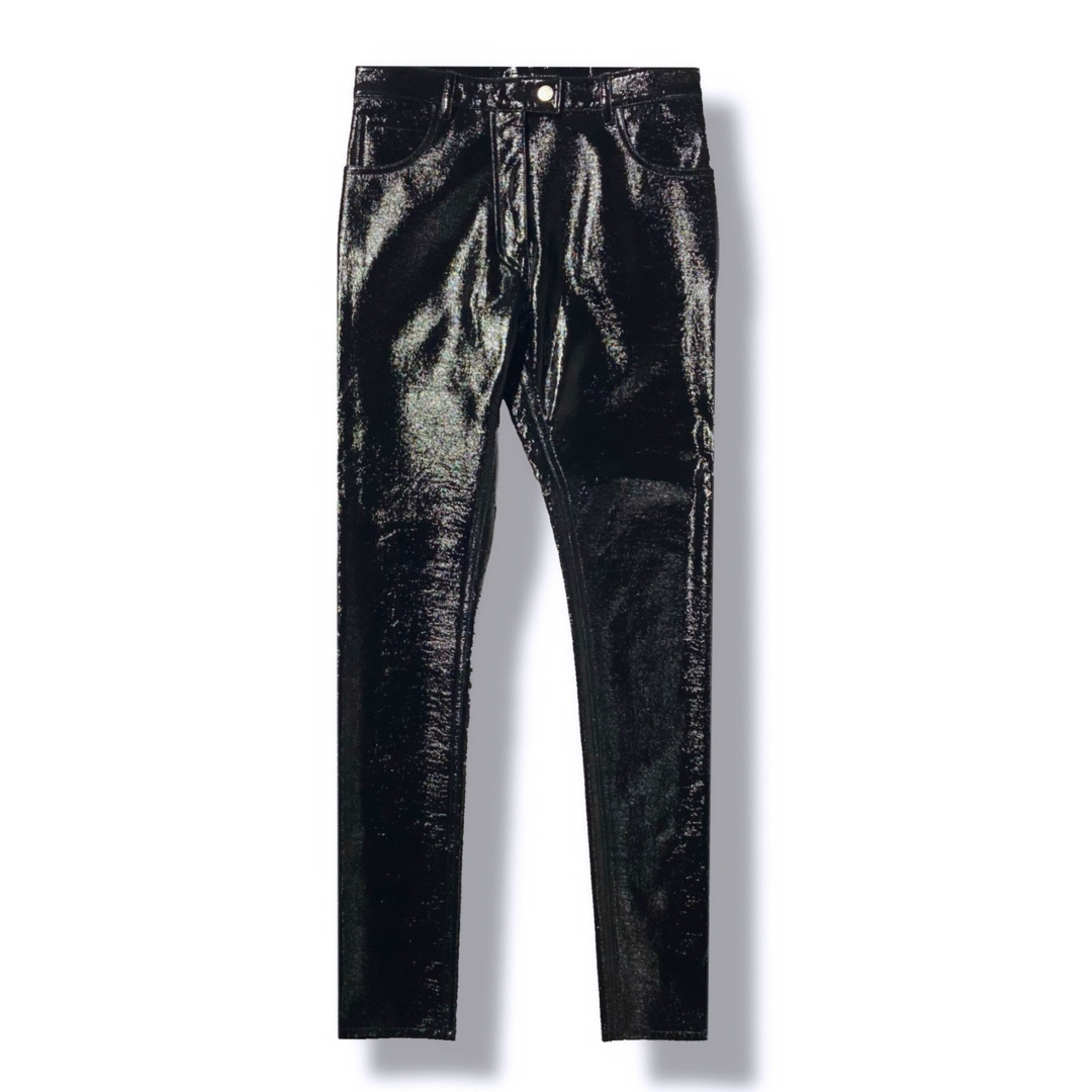 Courreges - COURREGES Black VINYL パテント ストレッチ パンツ 30の