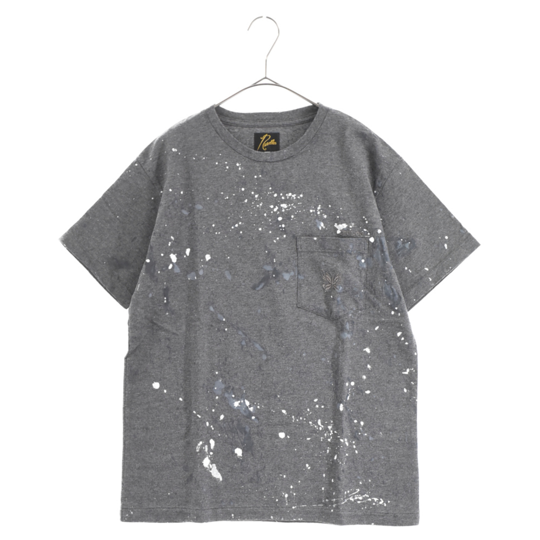 Needles(ニードルス)のNeedles ニードルス ND Papillon Emb Paint S/S ポプリン ペイント ポケットTシャツ ヘザーグレー メンズのトップス(Tシャツ/カットソー(半袖/袖なし))の商品写真