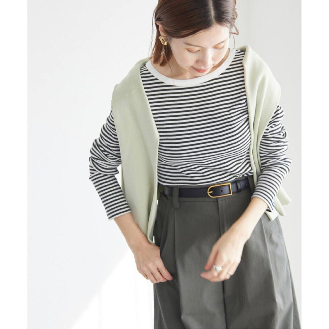 【新品タグ付き】IENA ボーダーテレコTシャツ ネイビー