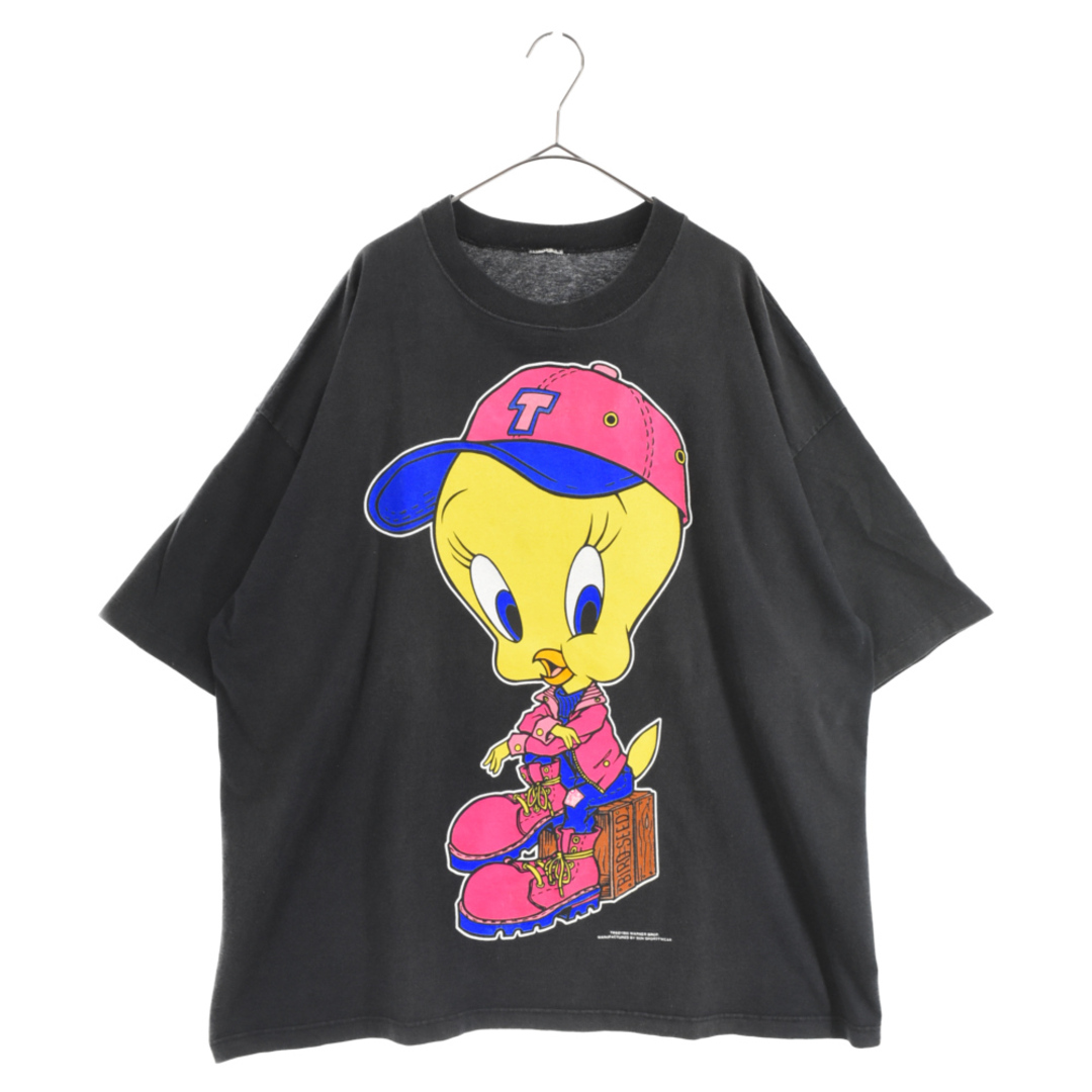 VINTAGE ヴィンテージ 90s Looney Tunes ルーニー テューンズ トゥイーティー キャラクタープリント 半袖Tシャツ カットソー ブラック