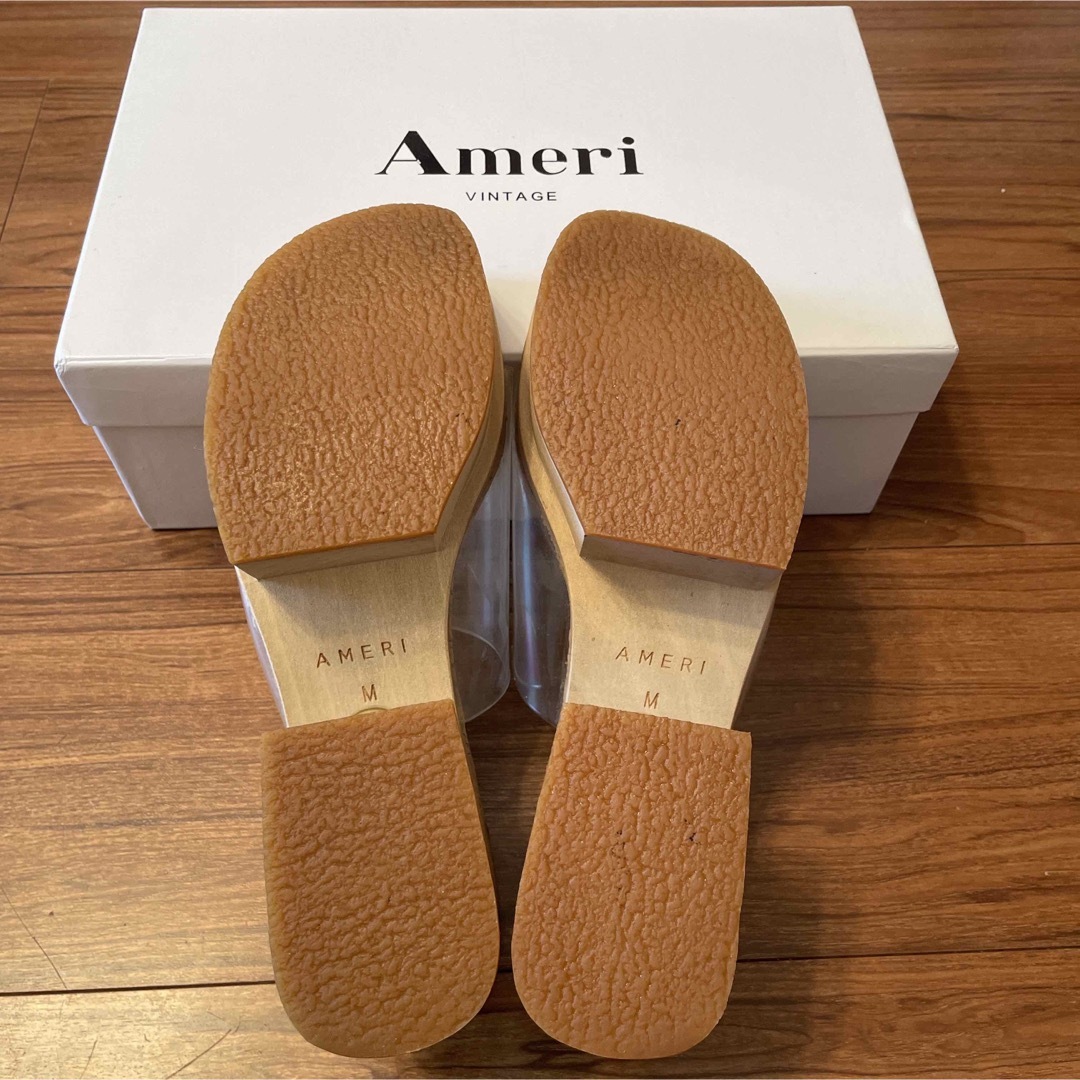 美品＊AMERI MEDI CLEAR GETA WOOD SANDAL