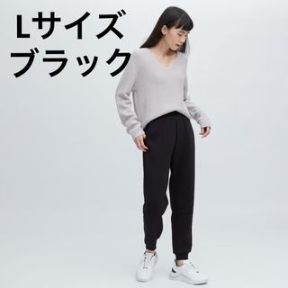 ユニクロ(UNIQLO)の【新品タグ付き】ユニクロ　ドライスウェットジョガーパンツ（丈標準）L　黒(カジュアルパンツ)