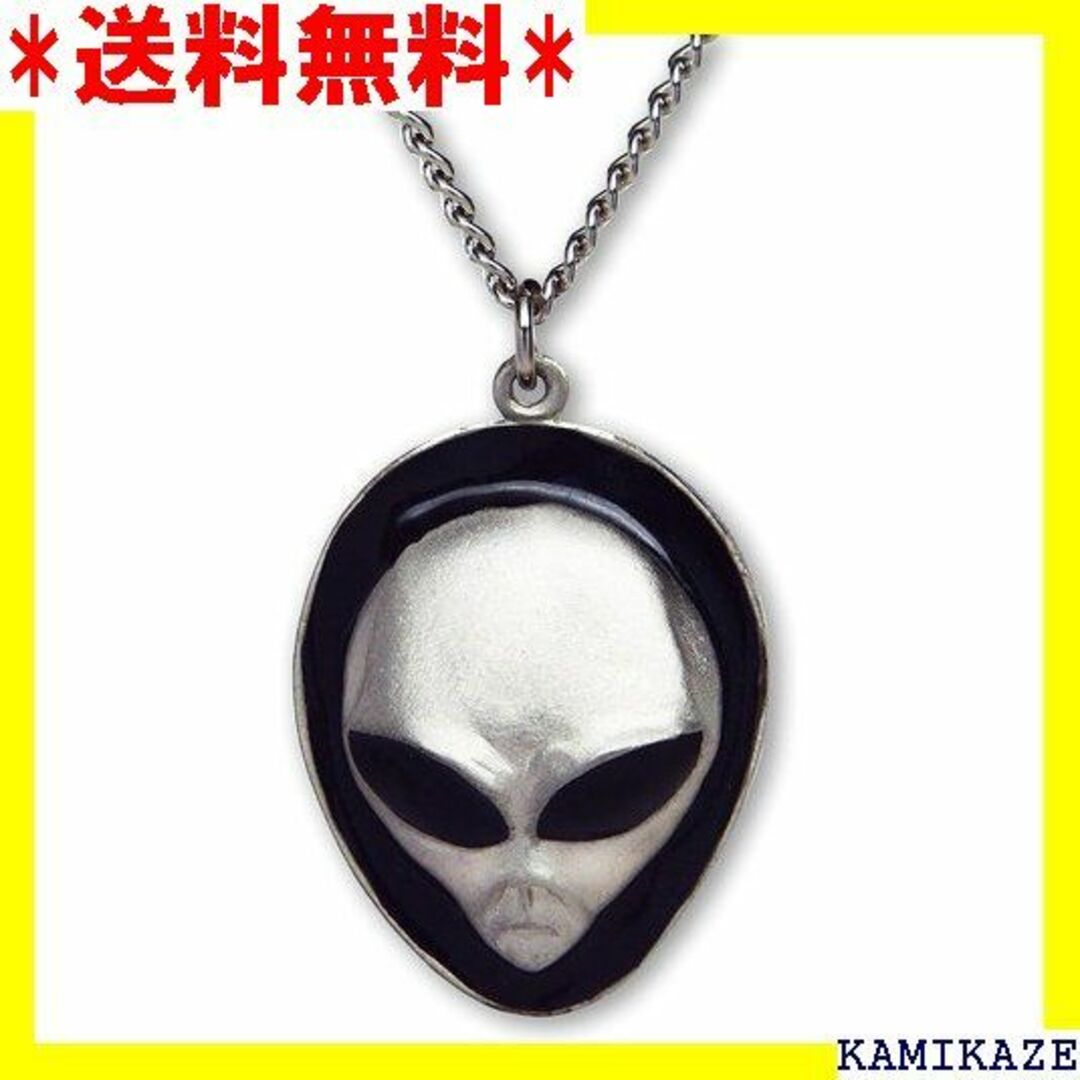 ☆在庫処分 本物の金属製 UFO エイリアンヘッド ブラッ ネックレス 1739