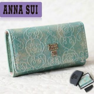 アナスイ(ANNA SUI)の新品タグ箱付き【アナスイ】本革 ローズハート蝶チャーム付き 4連キーケース(キーケース)