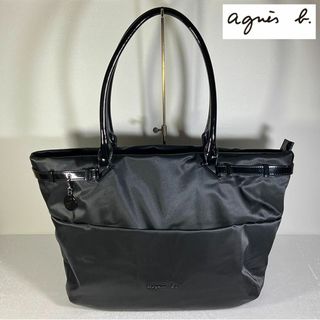 アニエスベー(agnes b.)のagnes b.VOYAGE ナイロン エナメル 肩掛け トートバッグ ブラック(トートバッグ)