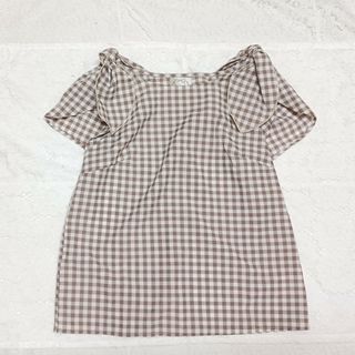 トッコクローゼット(TOCCO closet)のトッコクローゼット　袖リボン　ギンガムチェック　ブラウス(シャツ/ブラウス(半袖/袖なし))