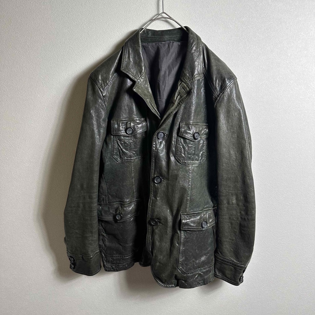 ジョゼフオム レザージャケット Lサイズ ラムレザー オンワード樫山 黒 古着