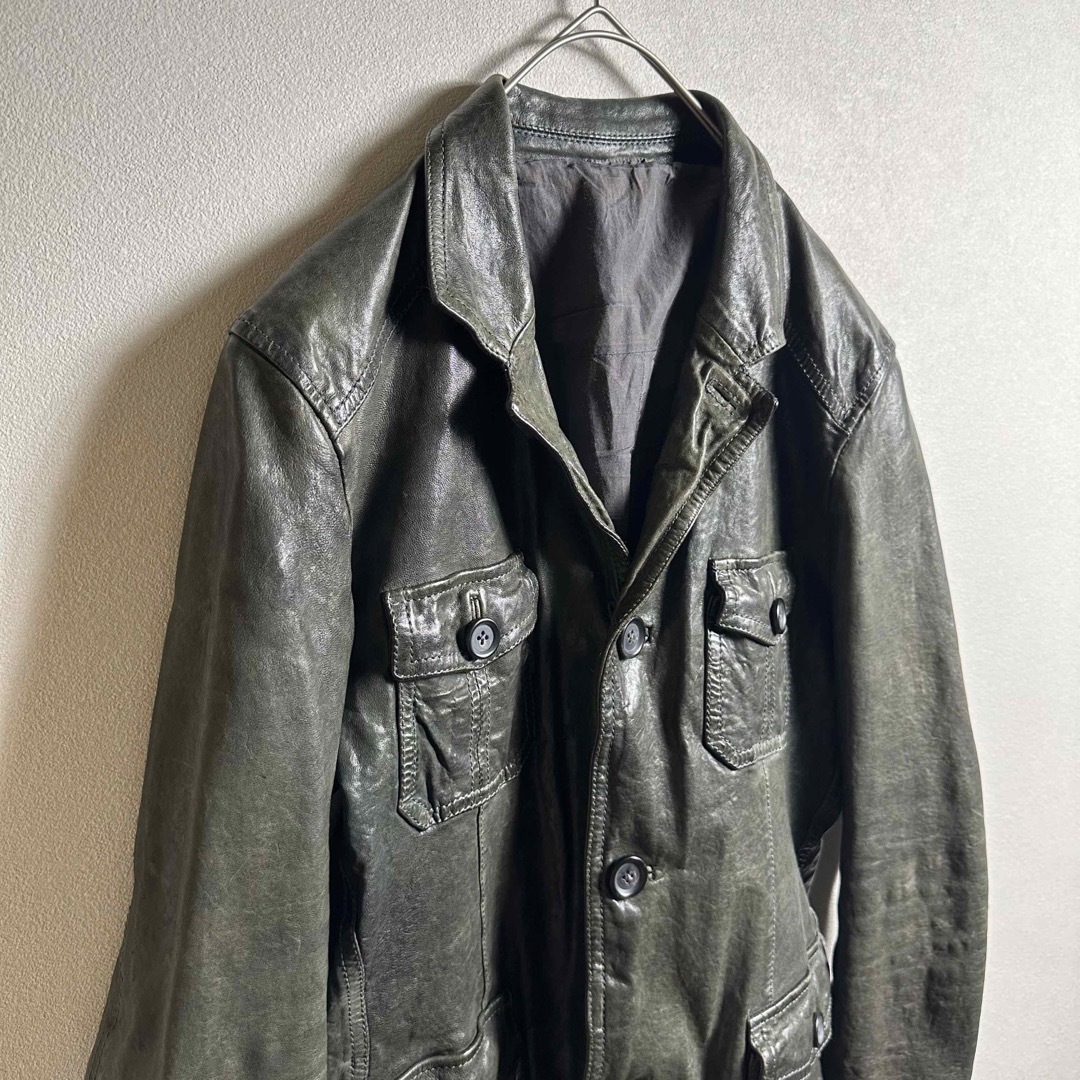 ジョゼフオム レザージャケット Lサイズ ラムレザー オンワード樫山 黒 古着