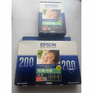 エプソン(EPSON)の新品未使用EPSON 写真用紙[光沢] L判 200枚　100枚(PC周辺機器)