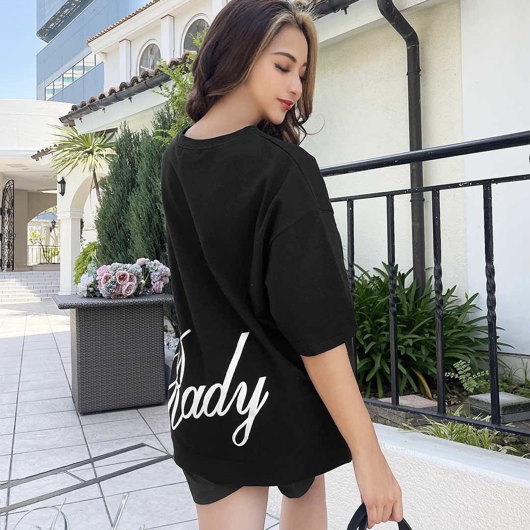 Rady(レディー)の新品Rady♡バイカラーロゴTシャツSブラック レディースのトップス(Tシャツ(半袖/袖なし))の商品写真