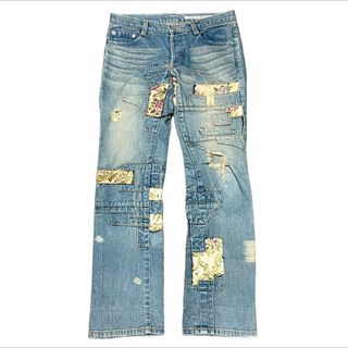 SUNAOKUWAHARA 00s patchwork denim pants