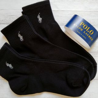 ポロラルフローレン(POLO RALPH LAUREN)のポロラルフローレン ソックス 23～25cm 3足セット ブラック(ソックス)