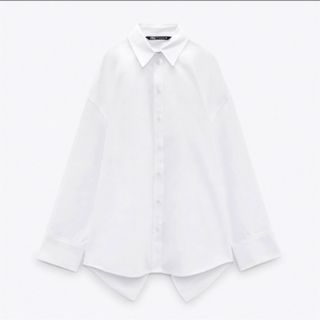 ザラ(ZARA)のZARA オープンバック ポプリン シャツ(シャツ/ブラウス(長袖/七分))