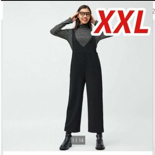 ジーユー(GU)のXXL  ブラック　カットソーサロペットパンツ　新品　ユニクロ　ZARA H&M(サロペット/オーバーオール)