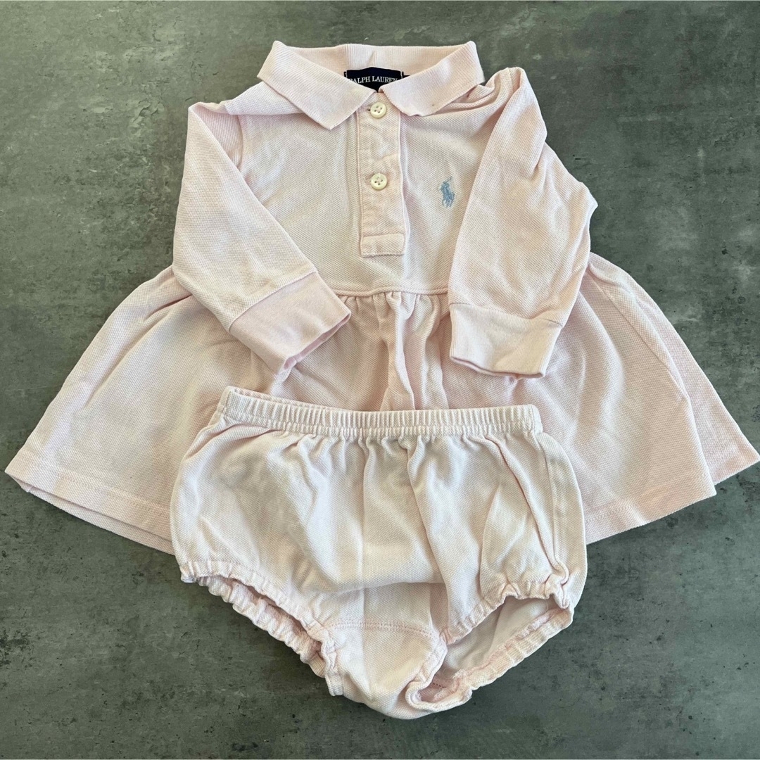 Ralph Lauren(ラルフローレン)のラルフローレン　ベビー服上下セット　70 キッズ/ベビー/マタニティのベビー服(~85cm)(ワンピース)の商品写真