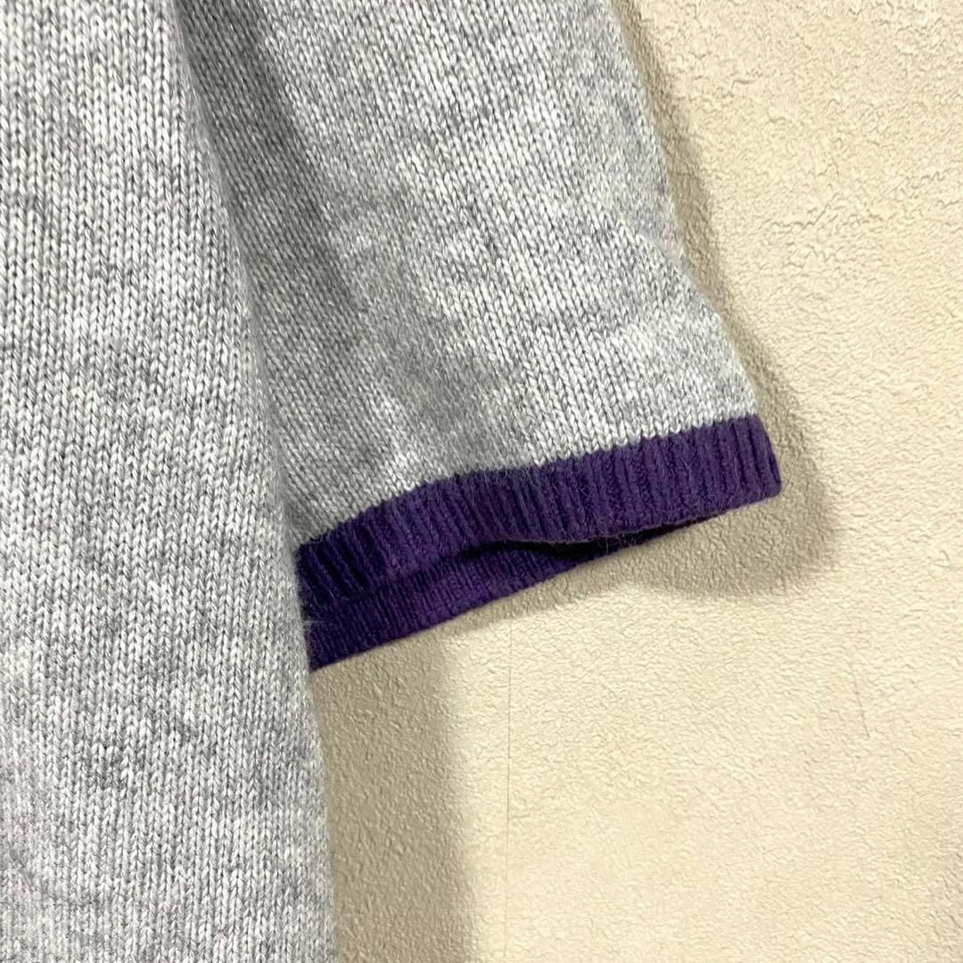 ニット セーター タートルネック 半袖 カステルバジャック 刺繍ロゴ 背面総柄
