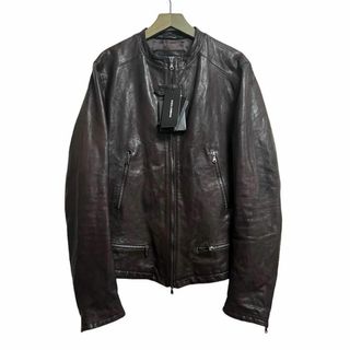 国内品 DOLCE\u0026GABBANA ラムスキン リブ レザージャケット 黒 46