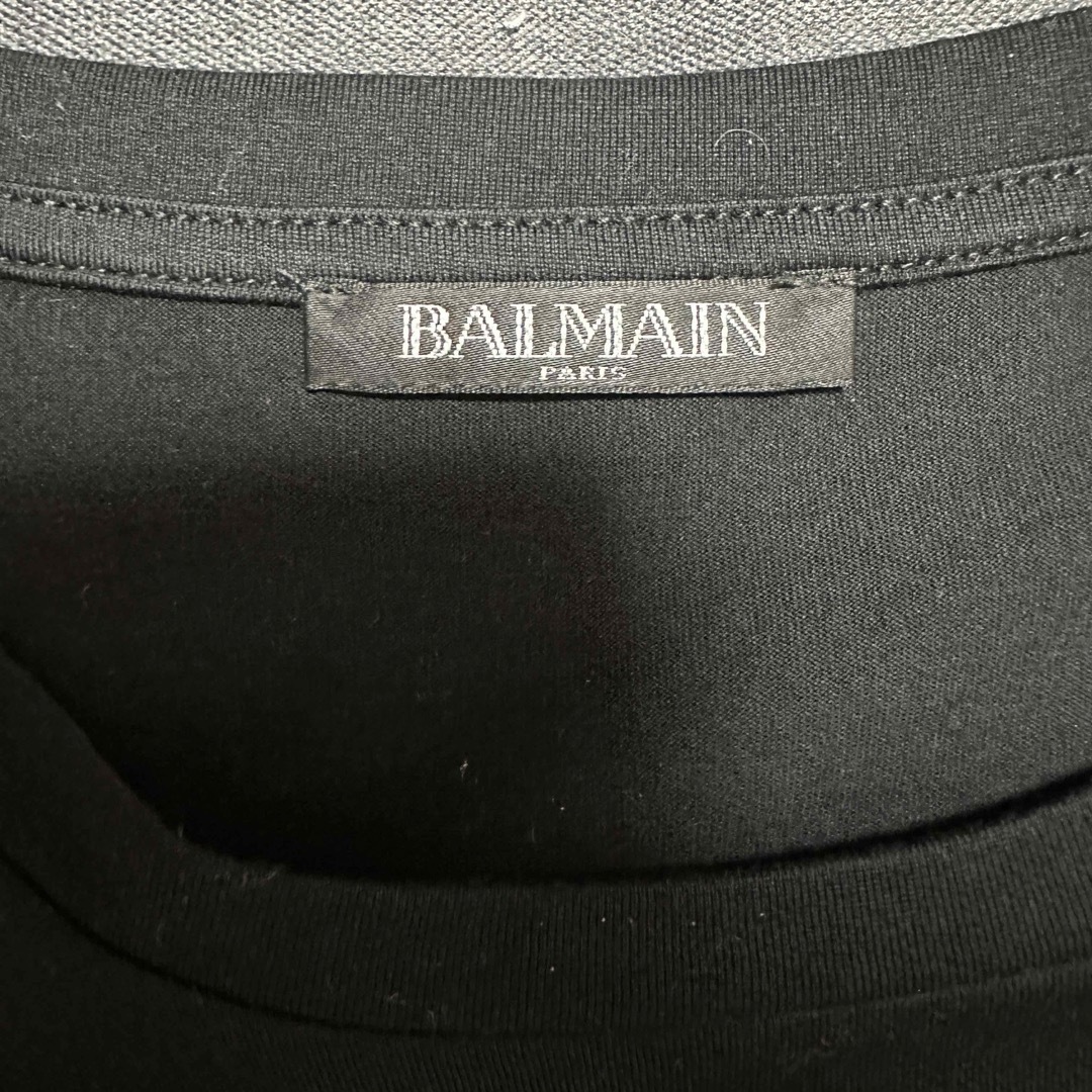 BALMAIN(バルマン)のほぼ未使用 BALMAIN バルマン ブラック コットン Tシャツ M メンズのトップス(Tシャツ/カットソー(半袖/袖なし))の商品写真