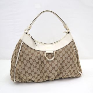 グッチ(Gucci)の【GUCCI】グッチ セミショルダーバッグ GGキャンバス ホワイト ベージュ 189833/br1321ik(ショルダーバッグ)