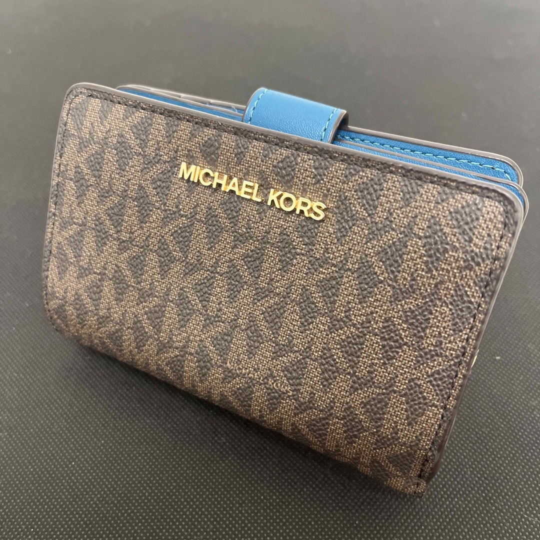 Michael Kors(マイケルコース)のマイケルコース サイフ 財布 MK 折りたたみ 二つ折り コイン・カードケース レディースのファッション小物(財布)の商品写真