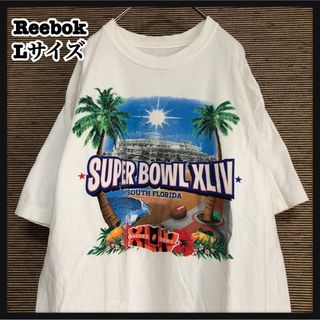 リーボック(Reebok)の【リーボック】半袖Tシャツ　白　スーパーボウル　アメフト　花柄　ヤシの木44(Tシャツ/カットソー(半袖/袖なし))