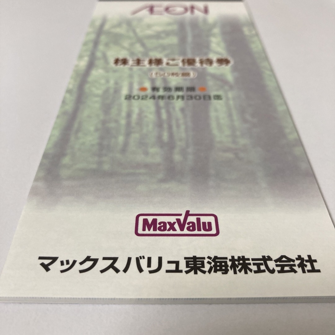 マックスバリュ東海　イオン AEON 株主優待 5000円分