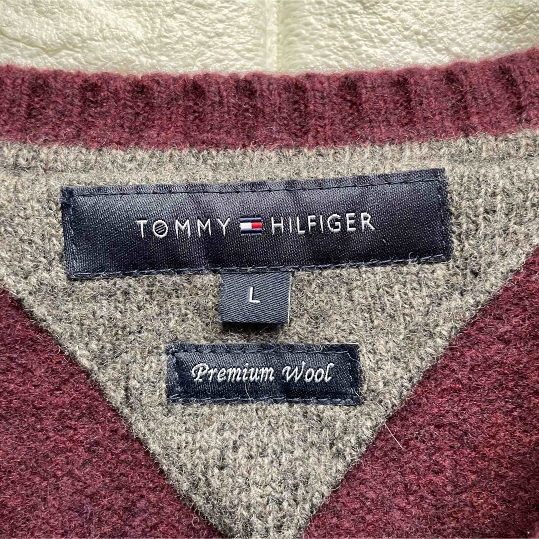 TOMMY HILFIGER トミーヒルフィガー ニットベスト 刺繍ロゴ メンズMサイズ相当の通販 by 古着＊smile＊フォロー割り実施中！｜ トミーヒルフィガーならラクマ