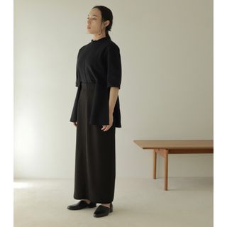 クラネ(CLANE)のBI COLOR JERSEY SKIRT マノフ(ロングスカート)