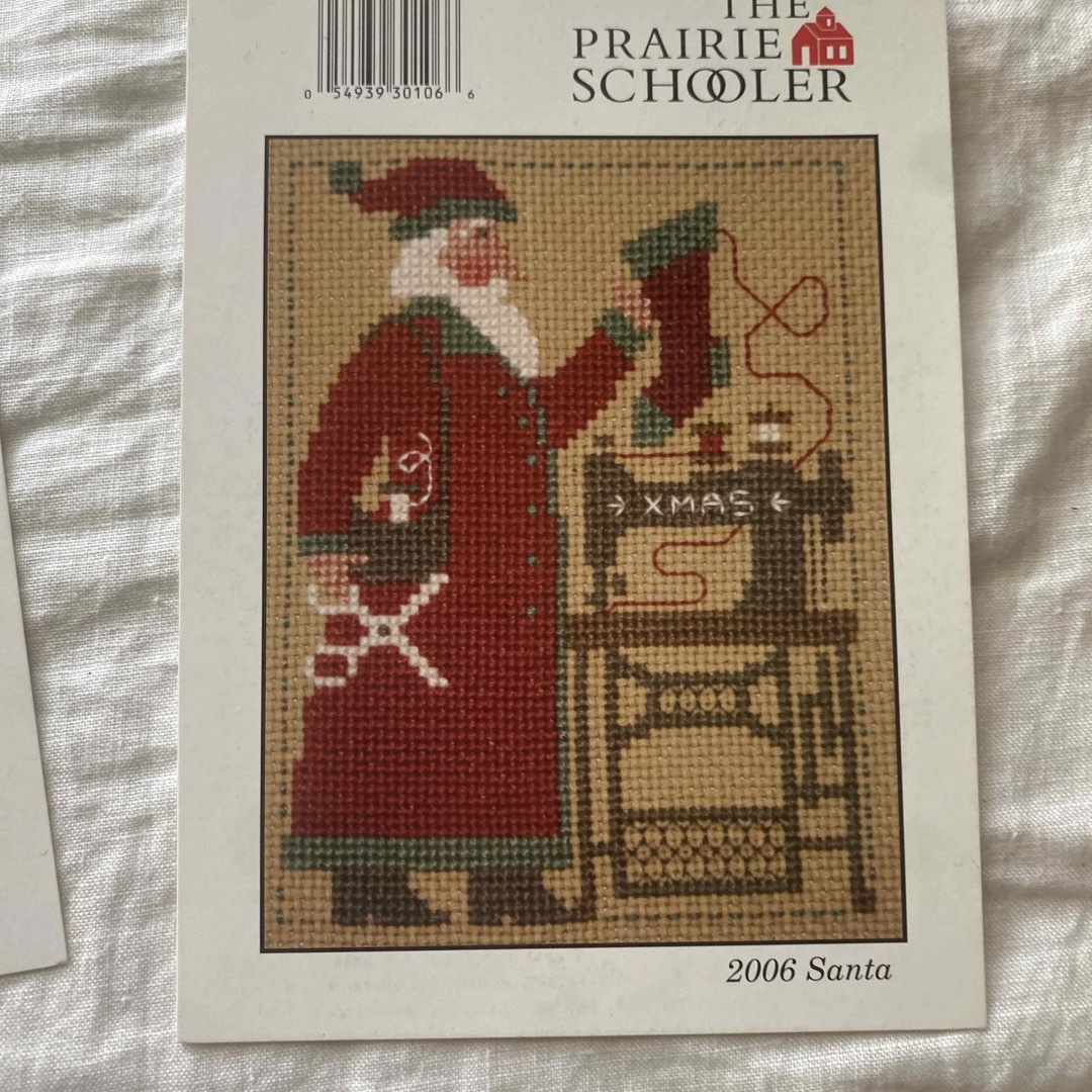 柔らかな質感の クロスステッチ図案 prairie schooler サンタ6枚セット ① 材料 柔らかな質感の クロスステッチ図案 prairie schooler サンタ6枚セット ① 材料