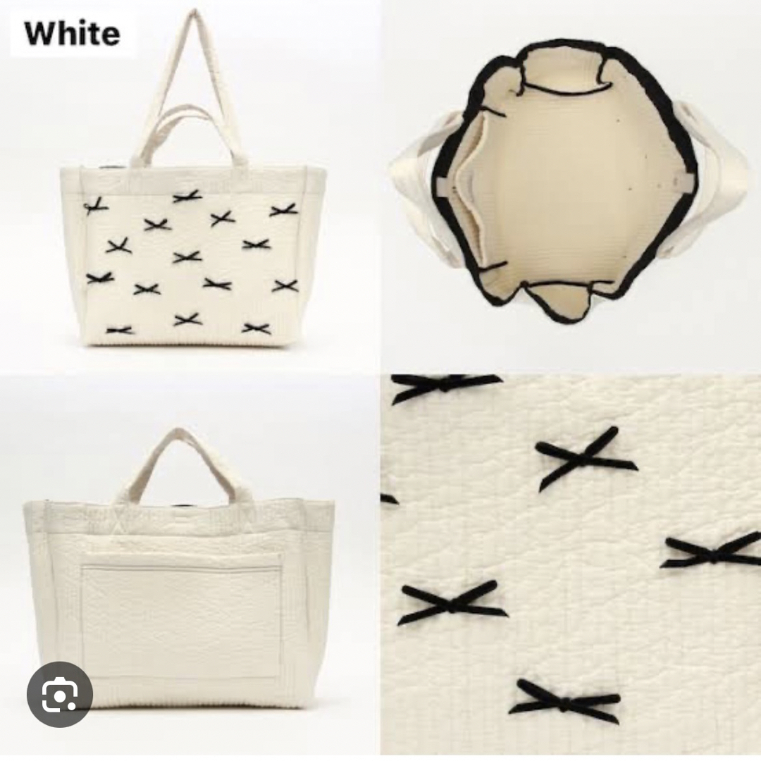 gypsohila picnic bag(M)ホワイト リボンバッグ 1