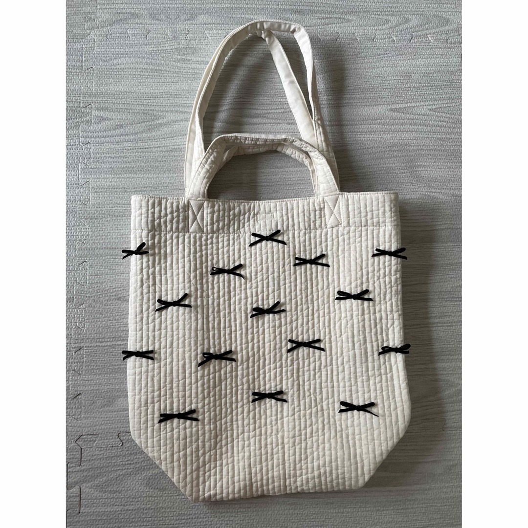 新品 gypsohila Picnic Bag M 黒 リボントートバッグ