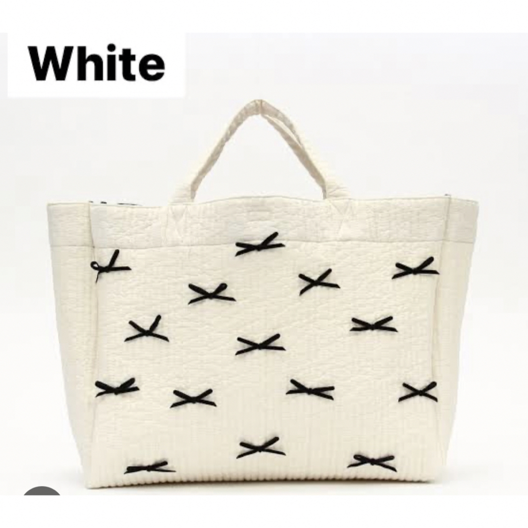 gypsohila picnic bag(M)ホワイト リボンバッグ