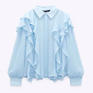 ザラ(ZARA)のザラ ZARA フリルシャツ レディース XS(シャツ/ブラウス(長袖/七分))