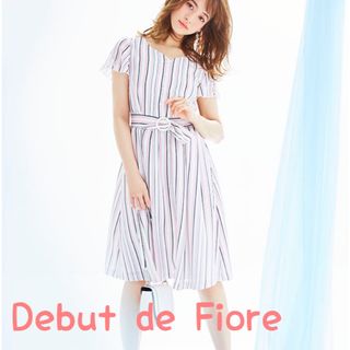 デビュードフィオレ(Debut de Fiore)の【Debut de Fiore】デビュードフィオレストライプ　ワンピース(ひざ丈ワンピース)