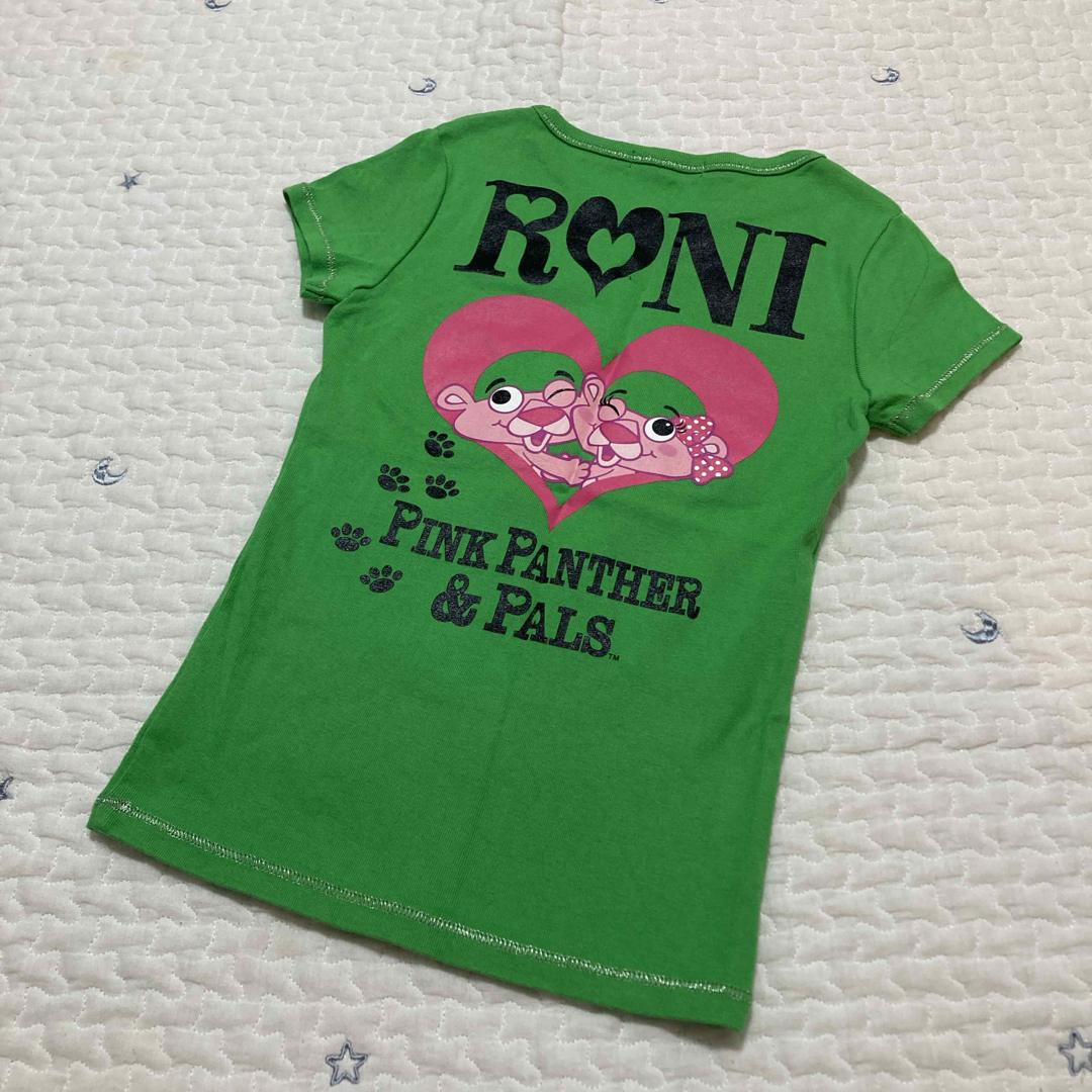 RONI(ロニィ)のRONI ピンクパンサー グリーン Tシャツ キッズ/ベビー/マタニティのキッズ服女の子用(90cm~)(Tシャツ/カットソー)の商品写真