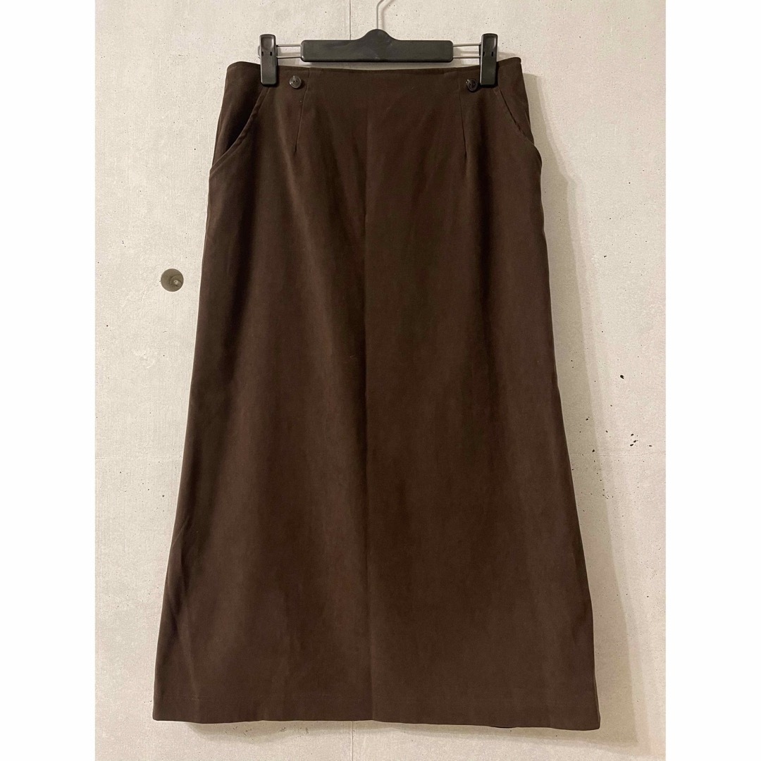 ロングスカート 日本製 ブラウン レディースのスカート(ロングスカート)の商品写真