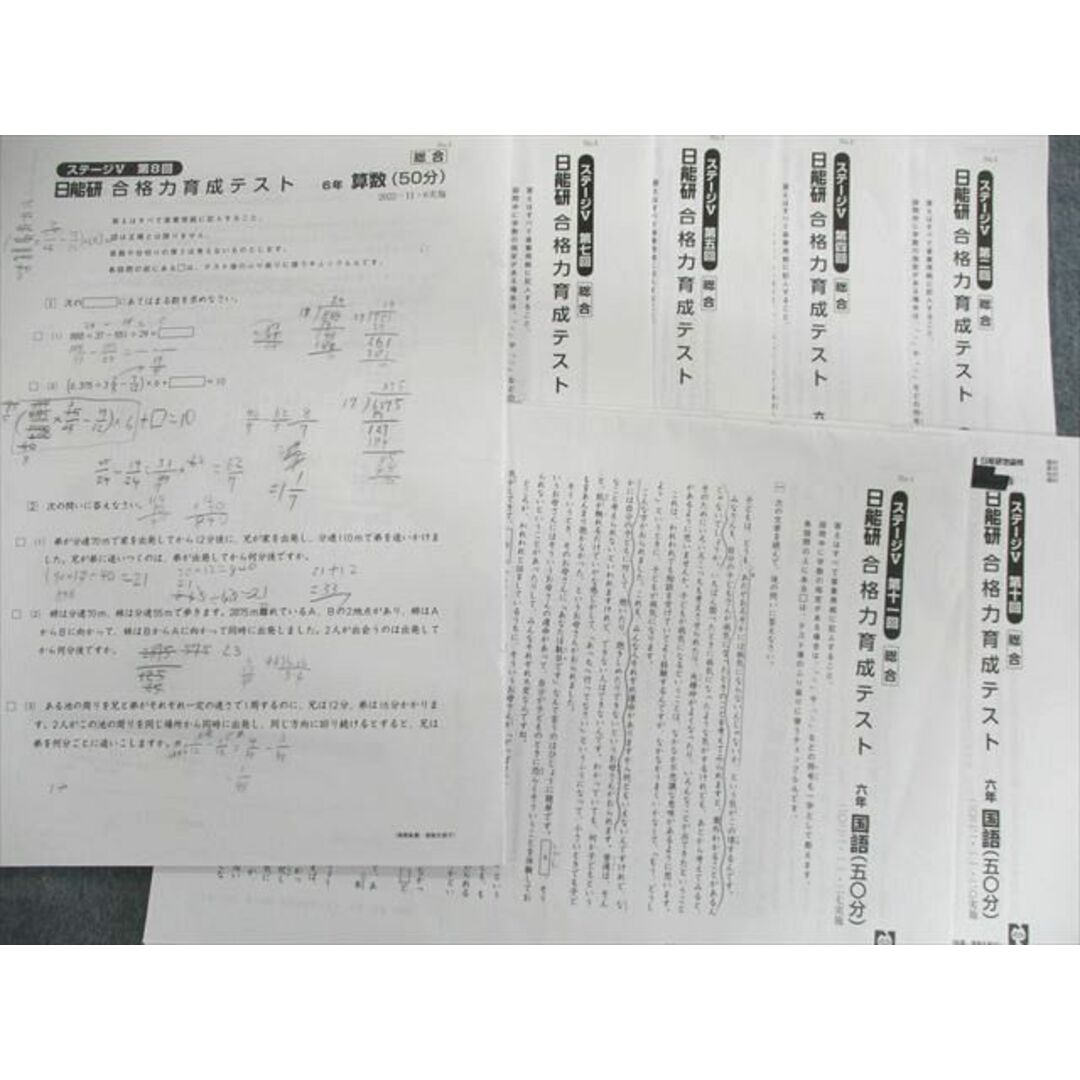 US03-001日能研 小6 全国公開模試/合格力実践/学習力育成テストなど 通年セット 国/算/理/社 計45回分 2022 算社理国 ★ 00L2D