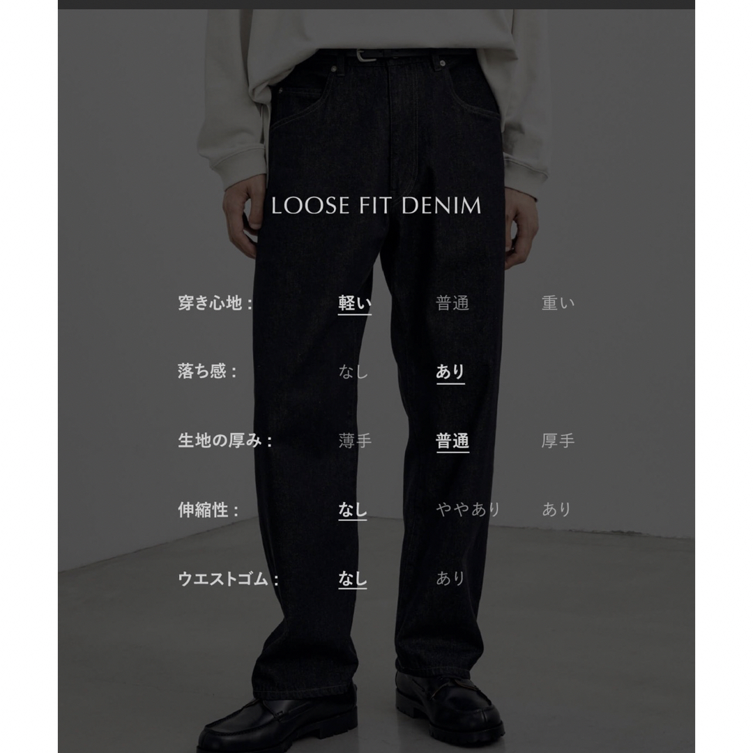 LIDNM(リドム)の【WYM LIDNM】LOOSE FIT DENIM(インディゴブルー) メンズのパンツ(デニム/ジーンズ)の商品写真