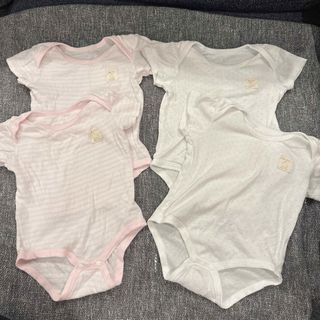 ベビーザラス(BABiESRUS)の肌着　ロンパース　半袖　女の子　ボーダー　ドット　夏　双子　セット(肌着/下着)