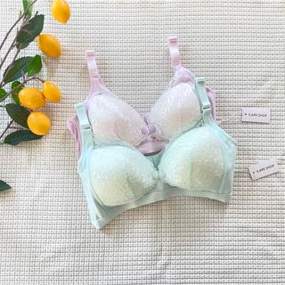 新品 ✿ 2枚組 かわいいマタニティブラ 授乳ブラ ノンワイヤー 肩ストラップ(マタニティ下着)